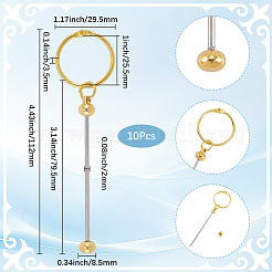 10Pcs Iron Bar Beadable Keychain Clasps&nbsp;AJEW-SC0003-89G