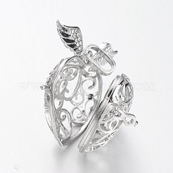 Eco-Friendly Rack Plating Brass Rhinestone Cage Pendants&nbsp;KK-M176-14P-NR