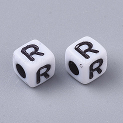 White Opaque Acrylic Beads&nbsp;MACR-R869-02R
