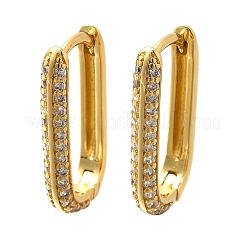 Oval Brass Micro Pave Clear Cubic Zirconia Stud Earrings&nbsp;EJEW-C126-11G