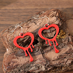Valentine's Day Alloy Enamel Dangle Earrings&nbsp;WG5C6E2-01