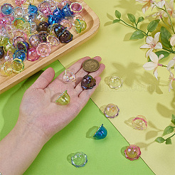 72Pcs 9 Colors Electroplate Transparent Acrylic Bead Caps&nbsp;OACR-PH0004-72