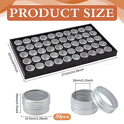 50Pcs Clear Window Aluminum Flat Round Bead Containers&nbsp;AJEW-WH0596-390