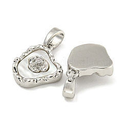 Brass with Clear Cubic Zirconia with Sea Shell Charms&nbsp;KK-Q820-14P