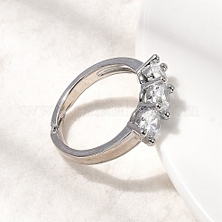 Brass Micro Pave Cubic Zirconia Finger Rings&nbsp;RJEW-P166-08B-P