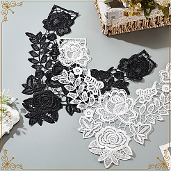 2Pcs 2 Colors Embroidered Floral Lace Collar&nbsp;DIY-GA0007-61