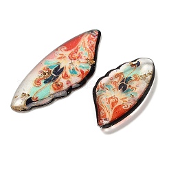 4Pcs 4 Styles Transparent Epoxy Resin Pendants&nbsp;RESI-B032-02D