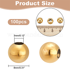 100Pcs Round PVD Vacuum Plating 304 Stainless Steel Beads&nbsp;STAS-DC0010-56A