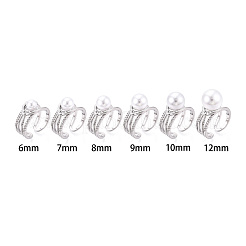 Brass Micro Pave Clear Cubic Zirconia Cuff Ring Settings&nbsp;KK-T076-56P