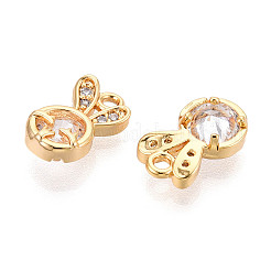 Brass Micro Pave Cubic Zirconia Charms&nbsp;KK-N263-61G