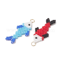 4Pcs 4 Colors MIYUKI Glass Seed Bead Pendants&nbsp;PALLOY-MZ01319