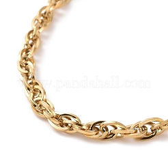 PVD Vacuum Plating 304 Stainless Steel Rope Chain Bracelet for Men Women&nbsp;BJEW-E031-12G-02