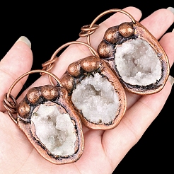 Natural Druzy Agate Pendants&nbsp;PW-WGF8F92-01