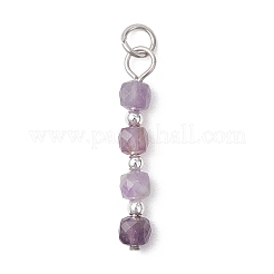 Natural & Synthetic Mixed Stone Faceted Cube Pendants&nbsp;PALLOY-JF04831