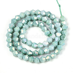 Anti-Tarnish Electroplate Bicone Glass Beads Strands&nbsp;EGLA-T021-6mm-16-07