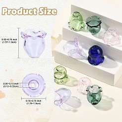 12Pcs 6 Colors Transparent Glass Beads&nbsp;GLAA-YW0004-85