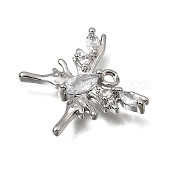 Brass Micro Pave Clear Cubic Zirconia Pendants&nbsp;KK-K427-50P