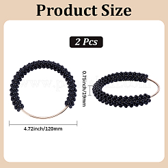 2Pcs Plastic Imitation Pearl Round Beaded Bag Handles&nbsp;FIND-BBC0005-11A