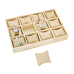 12 Grids Wood Watch Display Trays with Pillows&nbsp;BDIS-WH0008-18
