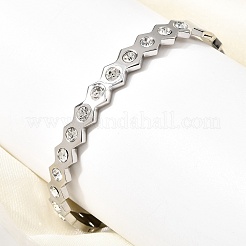 304 Stainless Steel & Rhinestone Bangles for Women&nbsp;BJEW-H644-03P