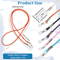 6Pcs 6 Colors Waxed Cord Eyeglasses Chains&nbsp;AJEW-CN0004-79C
