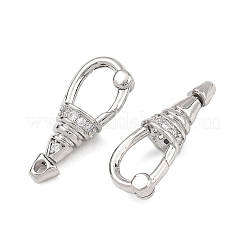SHEGRACE Brass Micro Pave Clear Cubic Zirconia Spring Gate Clasps&nbsp;XGRQ58856-750P