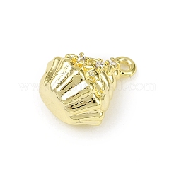 Brass Pave Clear Cubic Zirconia Pendants&nbsp;KK-L238-07G