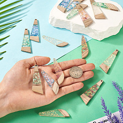 16Pcs 8 Style Wooden Pendants&nbsp;FIND-TA0005-89