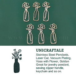 6Pcs 201 Stainless Steel Pendants&nbsp;STAS-UN0034-31