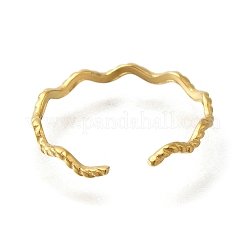 Ion Plating(IP) 304 Stainless Steel Cuff Rings for Women&nbsp;RJEW-U017-33G
