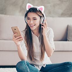 1 Pair Silicone Cat Ear Headphones Decorations&nbsp;DIY-CP0013-62A