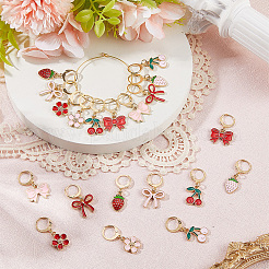 20Pcs 10 Styles Alloy Enamel Pendant Locking Stitch Markers&nbsp;HJEW-SC00165