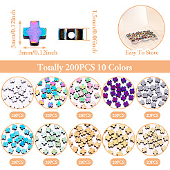 200Pcs 10 Colors Electroplated Synthetic Non-magnetic Hematite Beads&nbsp;G-TA0002-10