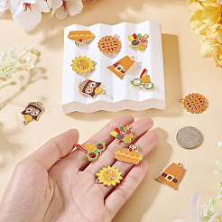 14Pcs 7 Styles Thanksgiving Day Theme Alloy Enamel Pendants&nbsp;ENAM-TA0003-35