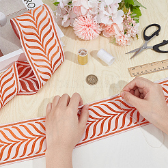 5M Polyester Jacquard Leaf Ribbon&nbsp;OCOR-OC0001-59C