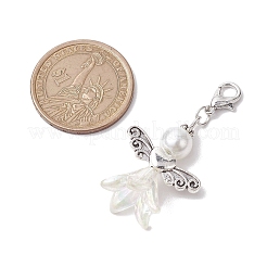 Wedding Season Angel Glass Pearl & Acrylic Pendant Decorations&nbsp;HJEW-JM01923-01