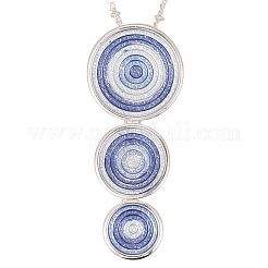 Flat Round Alloy Enamel Pendant Necklaces & Stud Earrings Sets&nbsp;FS-WG2580F-02