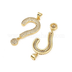 Brass Micro Pave Cubic Zirconia Pendants&nbsp;KK-S526-21G-B