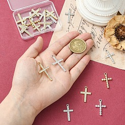 20Pcs 10 Styles Alloy Rhinestone Pendants&nbsp;ALRI-YW0001-38