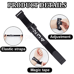 4Pcs 2 Styles Polyester Football Referee Chain Clips Cord Bracelets Set&nbsp;BJEW-BC0001-30