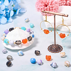 80pcs 4 colors Two Tone Acrylic Beads&nbsp;TACR-TA0001-50B