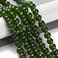 Dyed Natural White Jade Imittation Chinese Jade/Taiwan Jade Round Beads Strands&nbsp;GSR063-8MM