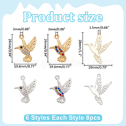 48Pcs 6 Styles Alloy Pendants&nbsp;FIND-WR0012-79