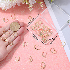 40Pcs 4 Style Brass Leverback Earring Findings&nbsp;KK-BBC0010-44