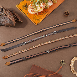 4Pcs 4 Styles Ethnic Style Imitation Leather Adjustable Hat Band&nbsp;AJEW-CP0007-19