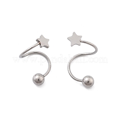 304 Stainless Steel Spiral Cartilage Earrings&nbsp;AJEW-A062-04P-02