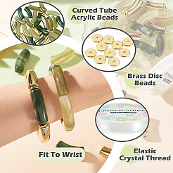 32Pcs 4 Colors Curved Tube Acrylic Beads&nbsp;DIY-TA0014-73