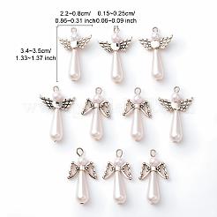 Acrylic Imitation Pearl with Alloy Pendants&nbsp;PALLOY-YW00001
