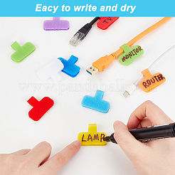 80Pcs 8 Colors Nylon and Polyester Self Adhesive Wire Tags&nbsp;AJEW-GL0001-46