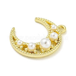 Zinc Alloy Acrylic Pearl Pendants&nbsp;PALLOY-F310-06G-02